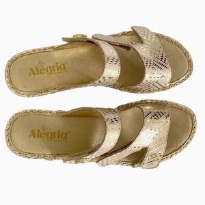 Alegria Loti Sandals Gold Dazzler 529 Open Toe Wedge‎ Rhinestone Womens 39 US 9
